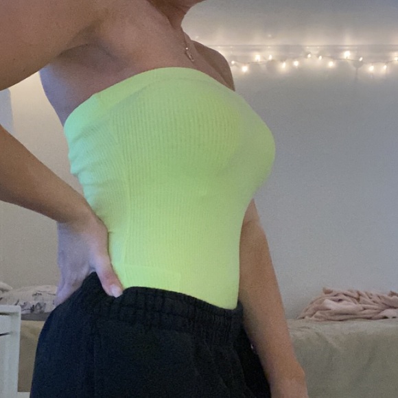Pretty neon green strapless bodysuit - Picture 2 of 2